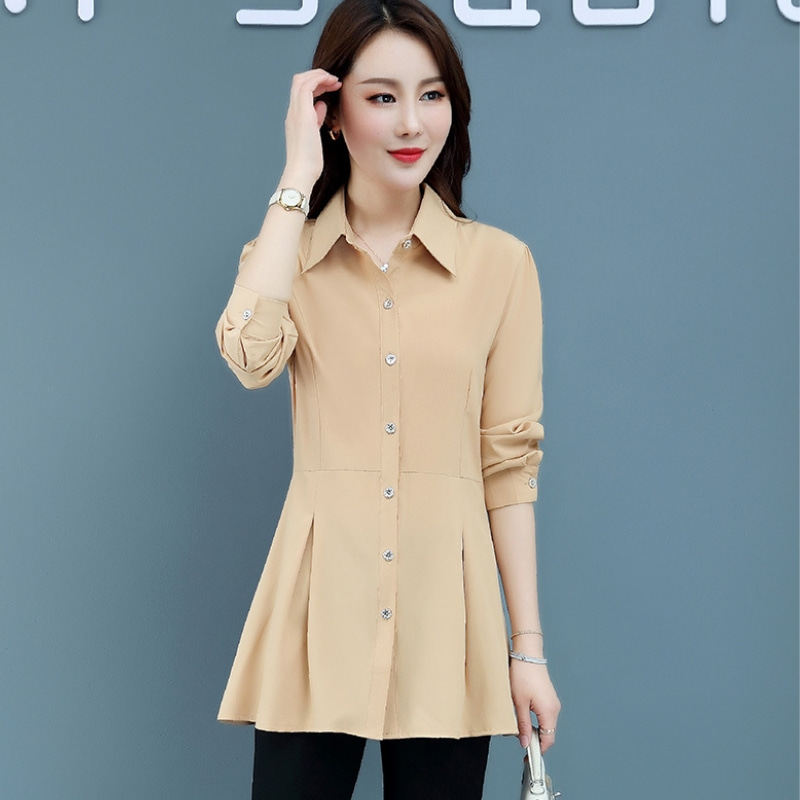 唯品会特卖清仓特价处理断码女装长袖中长衬衫品牌正品春秋夏新款