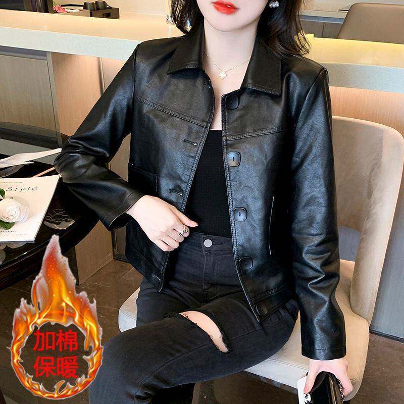 潮唯品会特卖清仓处理断码女装加棉加厚皮衣品牌正品春秋新款外套