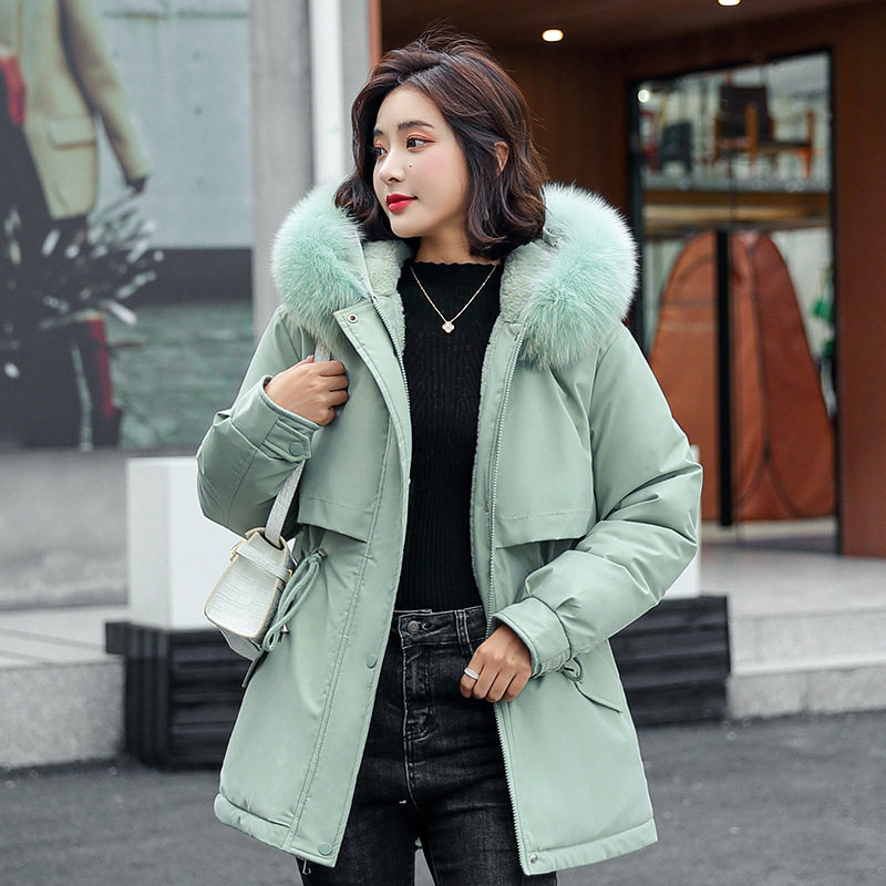 唯品会特卖断码清仓特价处理中长派克服加厚棉服棉衣女装品牌正品