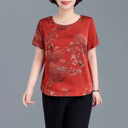 唯品会特卖清仓处理断码短袖香云纱桑蚕丝真丝上衣女装品牌正品夏