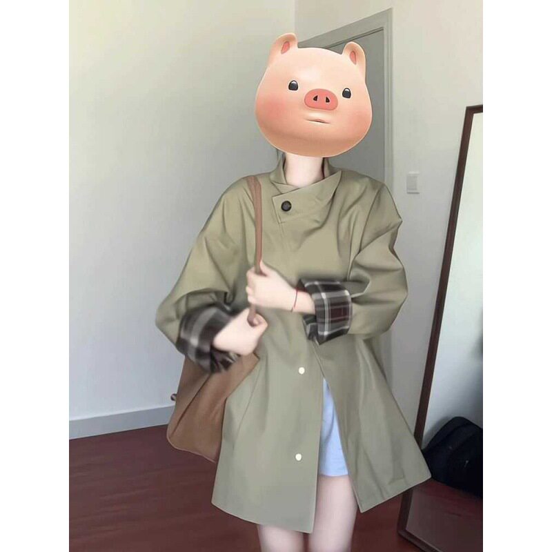 潮唯品会特卖清仓特价处理断码女装风衣品牌正品中长春秋新款外套