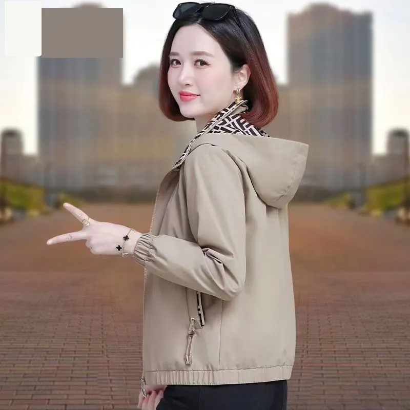 潮唯品会特卖清仓特价处理断码女装连帽风衣品牌品牌春秋新款外套