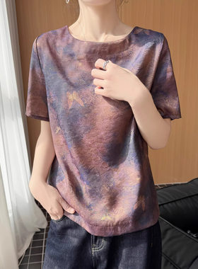 潮唯品会特卖清仓处理断码短袖桑蚕丝真丝上衣女装品牌正品春秋夏