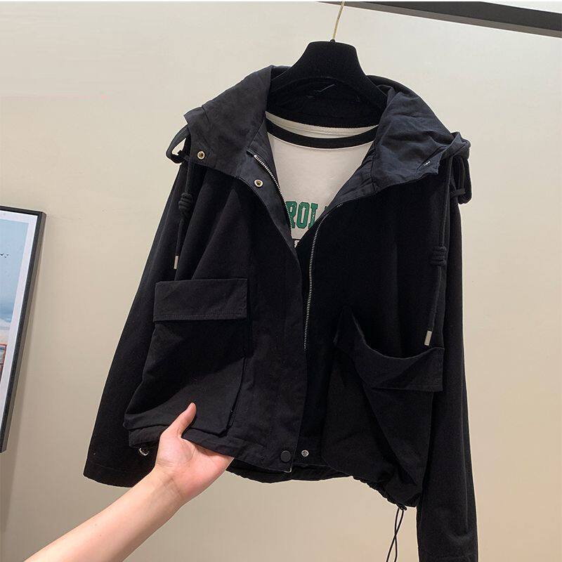 潮唯品会特卖清仓特价处理断码女装连帽风衣品牌正品春秋新款外套