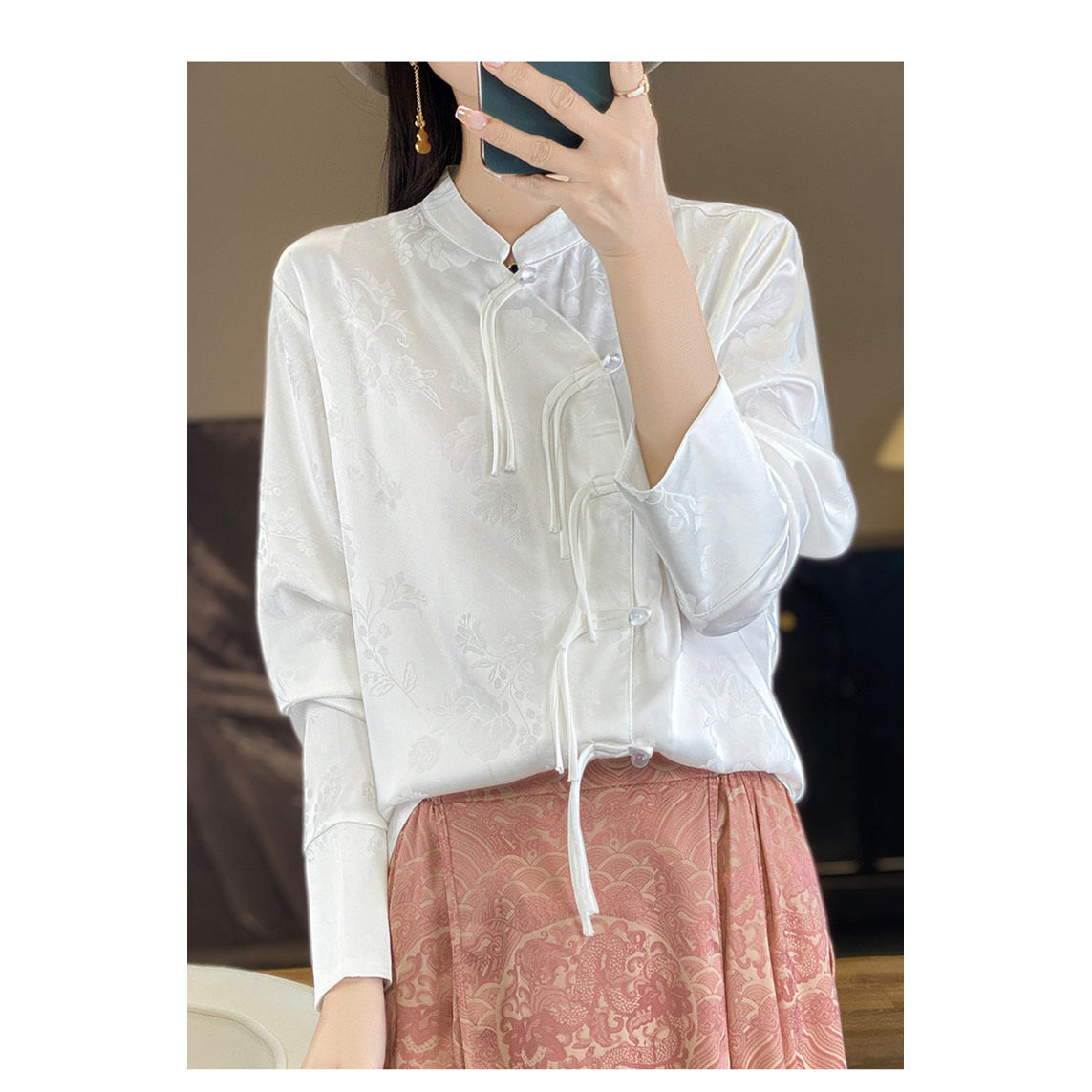 唯品会特卖清仓特价处理断码长袖真丝衬衫女装品牌正品春秋夏新款