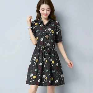 潮唯品会特卖清仓特价处理断码碎花棉麻连衣裙女装品牌正品新款