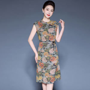 唯品会特卖清仓特价处理断码真丝香云纱桑蚕丝连衣裙女装品牌正品