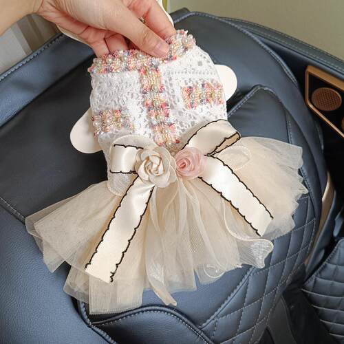 泡米酱立体花朵香风裙宠物衣服
