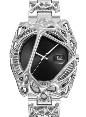 千禧年复古y2k异形蛛网alabaster欧美风高级感男女款小众防水腕表