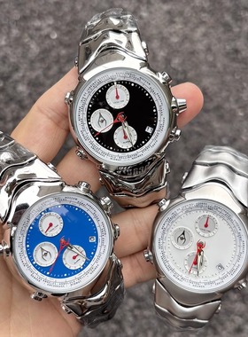 男士手表千禧年y2k三眼法官复古石英防水表夜光腕表高级感ins风