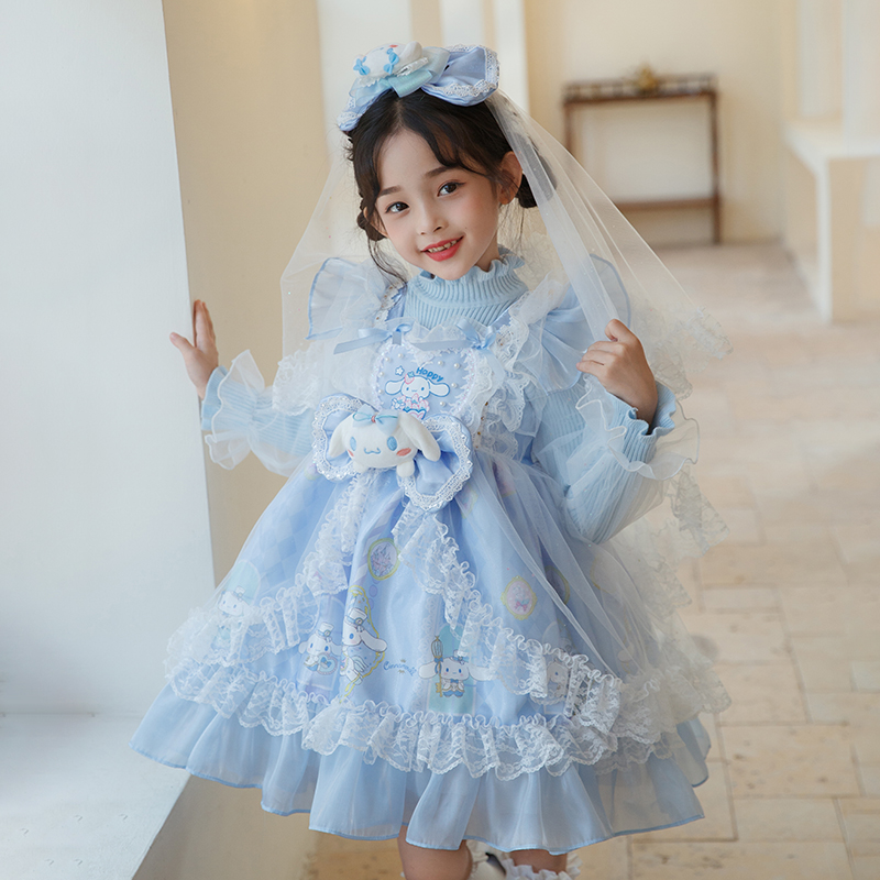 女童秋冬正品玉贵狗洛丽塔公主裙  儿童礼服蓬蓬纱两件套连衣裙子