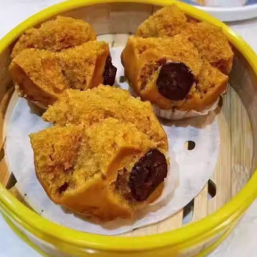 爱琴河红枣盏枣松糕发糕粤式早茶点心酒楼早餐蒸糕点半成品整箱