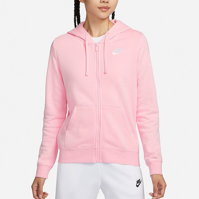 Nike/耐克正品新款女士全长拉链开襟薄绒连帽衫DQ5472-690