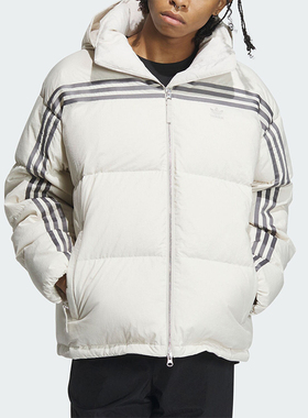 Adidas/阿迪达斯正品三叶草男子保暖连帽运动羽绒服IU4830