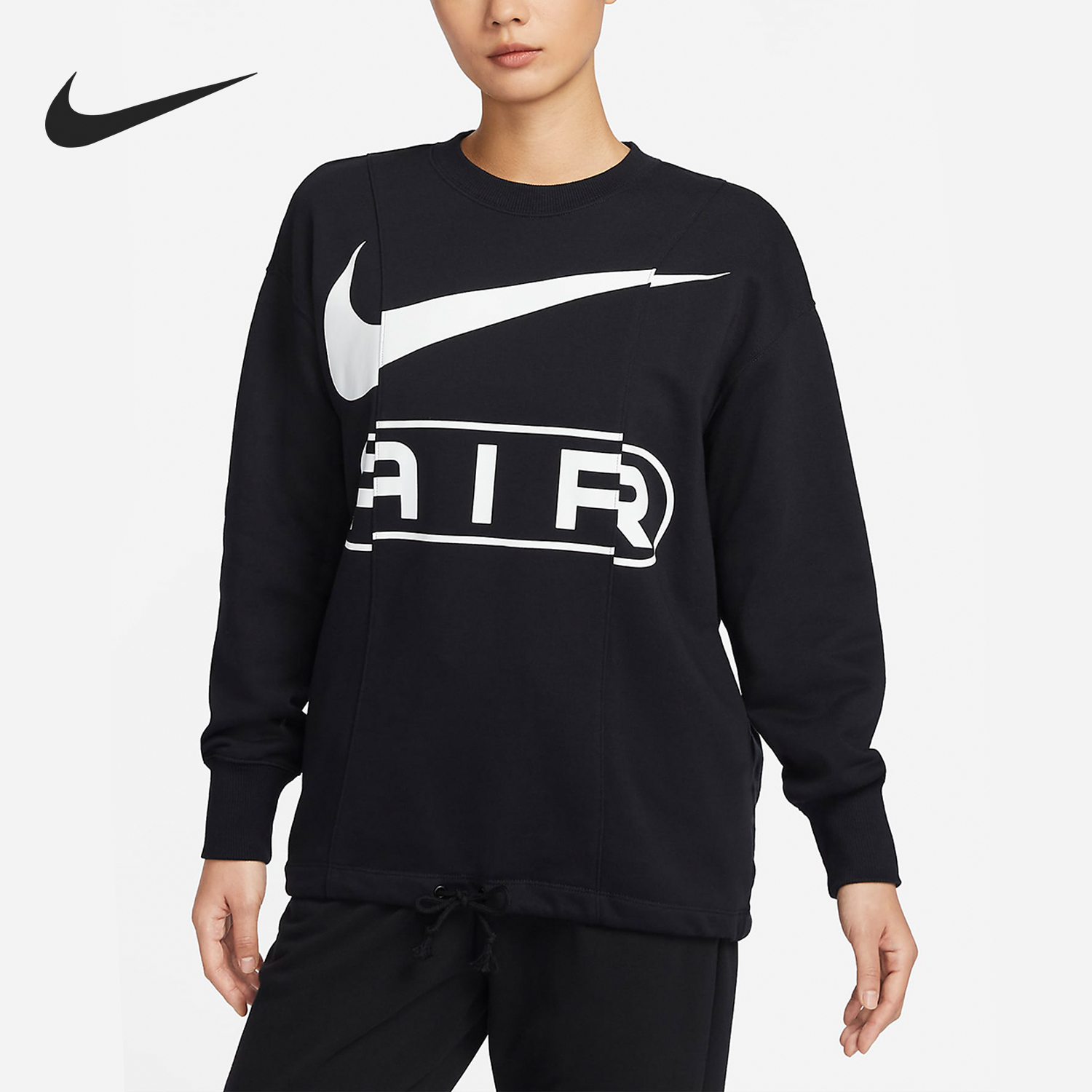 Nike/耐克正品OVERSIZE风女士针织圆领休闲舒适上衣卫衣FN1898