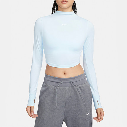 Nike/耐克正品春季新款女士短款休闲运动长袖T恤FB5277-423