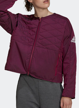 Adidas/阿迪达斯正品女子休闲保暖运动叠穿加衬棉服外套 FS2434
