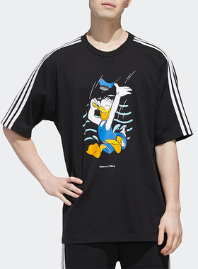 Adidas/阿迪达斯正品唐老鸭联名款男士休闲运动短袖T恤GJ5647