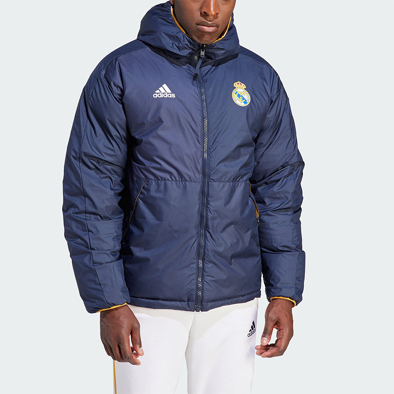 Adidas/阿迪达斯正品冬季新款男子皇马足球休闲运动羽绒服HY0609