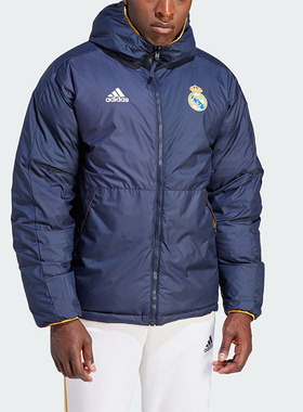 Adidas/阿迪达斯正品冬季新款男子皇马足球休闲运动羽绒服HY0609
