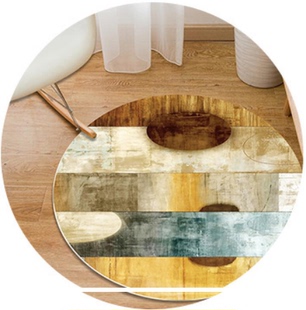 简约北约圆形地毯现代家用客厅茶几卧室床边可通猫咪印花地垫定制