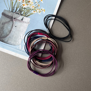 韩国进口发饰皮筋百搭简约高弹力四股橡皮筋简约耐用头绳发绳发圈