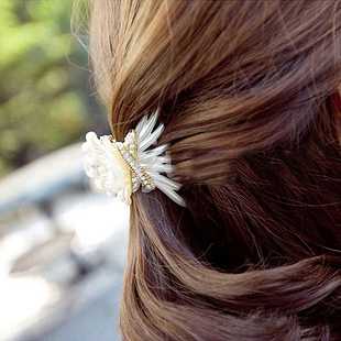 韩国进口抓夹 东大门头饰 成人 百搭优雅气质款发抓珍珠质感发夹