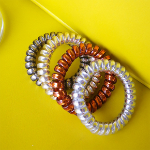 韩国进口发饰 东大门头饰品 百搭简约电话线头绳无痕发圈橡皮筋女