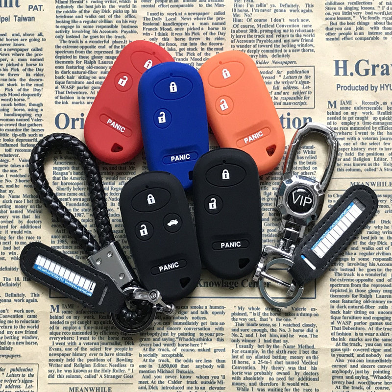 适用于老款雅阁思迪CRV硅胶钥匙包汽车套真皮智能遥控器保护套扣