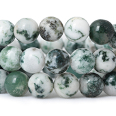 10mm天然乳苔树玛瑙散珠圆珠饰品配件 diy手工串珠手链手串材料
