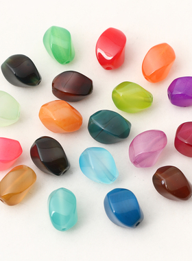 9x13mm四面S形扭珠天然巴西玛瑙散珠diy手工串珠手链手串材料配件