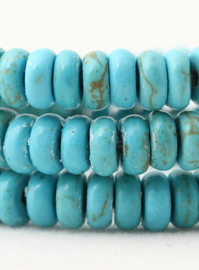 4-6mm蓝色绿松石算盘珠隔珠隔片散珠算珠饰品配件diy串珠手链材料