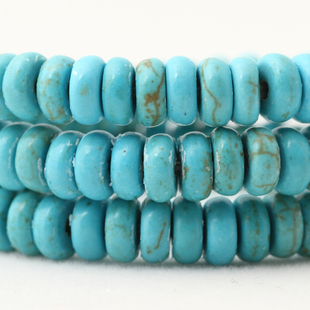 6mm蓝色绿松石算盘珠隔珠隔片散珠算珠饰品配件diy串珠手链材料