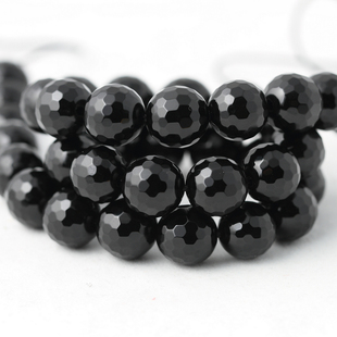 128切面6 20mm天然黑玛瑙散珠子diy串珠编穿手链手串材料饰品配件