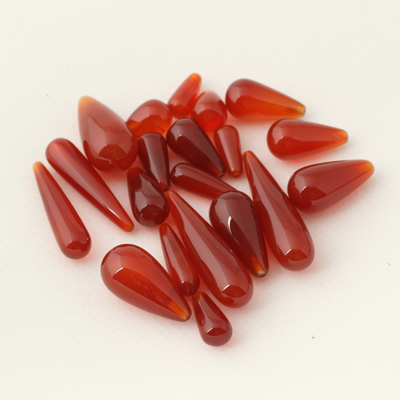 半孔水滴天然红玛瑙散珠diy饰品