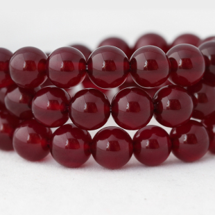 diy手工串珠手链手串项链材料 12mm天然酒红玛瑙珠子散珠半成品