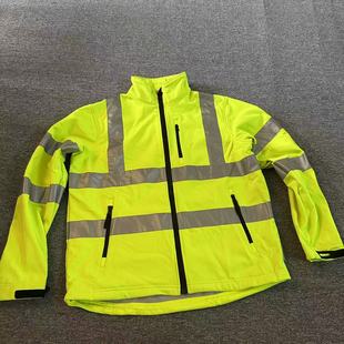 外贸男士大码宽松加绒保暖反光条立领多兜卫衣夹克衫外套