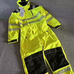 套装 外贸男士 连衣裤 户外反光条棉衣棉服工作服连体裤 冲锋衣 冬季