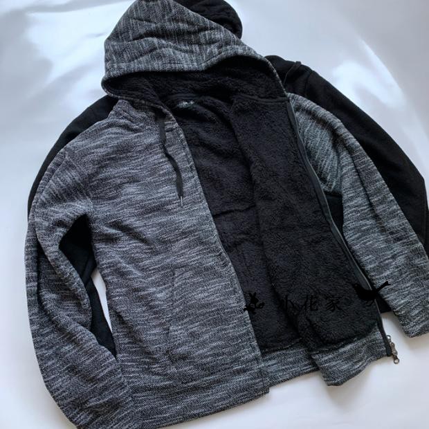 连帽加绒保暖夹克开衫