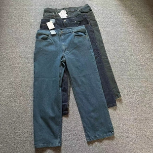 直筒裤 做旧牛仔裤 休闲裤 外贸男女士日单春秋复古九分裤