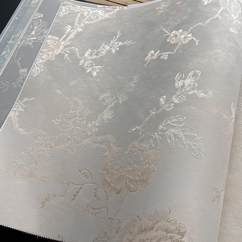 淡黄木色主花奢华墙布客厅美式复古做旧无缝全屋卧室壁布MH613-14