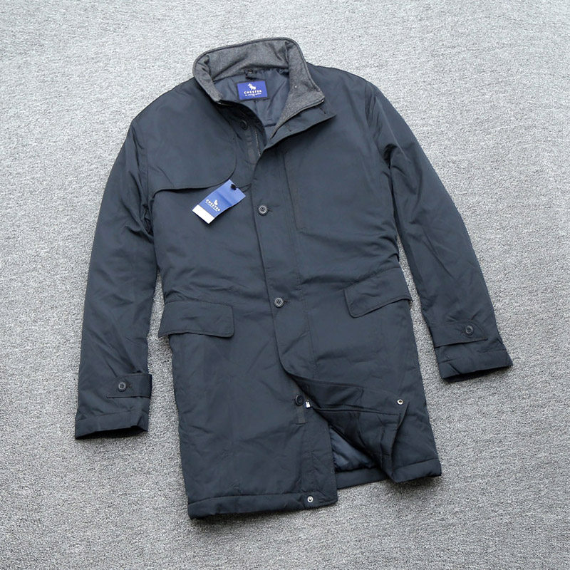 可可外贸 韩国男式立领大衣风衣猎装外套新年秋冬长袖男装棉服