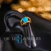 邱黎 ·「美松」时尚 复古微沁绿松石耳骨夹耳饰1h5269