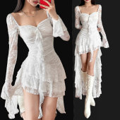 辣妹性感蕾丝连衣裙酒吧DS演出服dj女歌手舞台表演套装 爵士舞服装