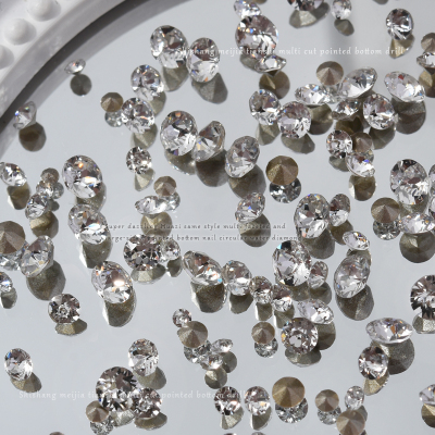 美甲超闪八心八箭尖底水钻饰品