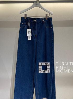 TURIGHT买手店25PS现货pushBUTTON设计师品牌 时尚侧边折叠牛仔裤