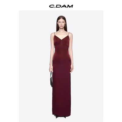 TURIGHT买手店26SS现货CHATS by CDAM V领露背修身吊带礼服连衣裙