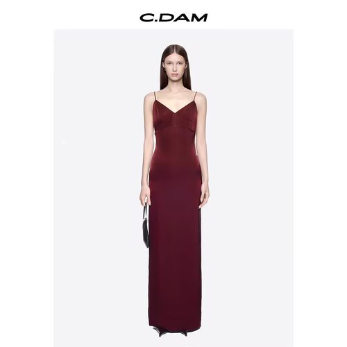 TURIGHT买手店26SS现货CHATS by CDAM V领露背修身吊带礼服连衣裙