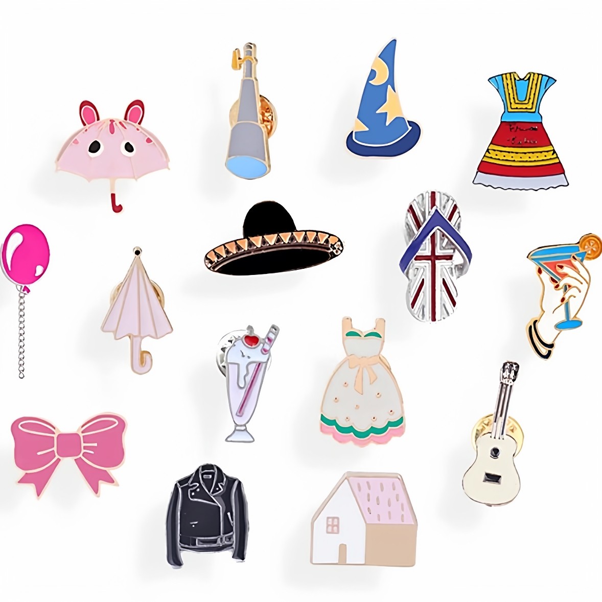 日韩可爱卡通胸针牛仔衣裙帽子胸花学生百搭装饰胸章勋章徽章别针