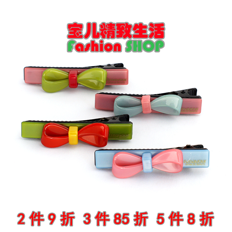 韩国发饰GRAIN de BEAUTE AZNAVOUR AZ正品 蝴蝶结丝带发夹鸭嘴夹